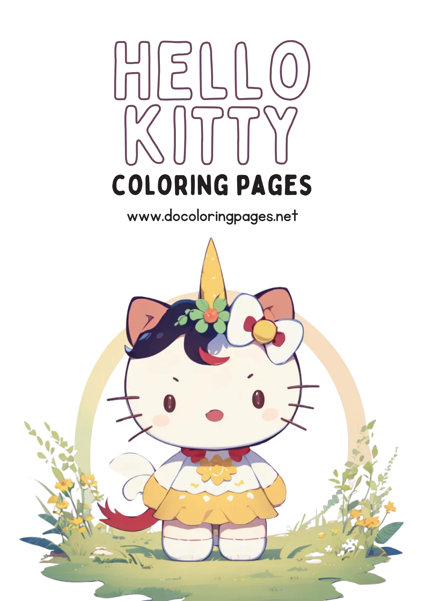 Hello kitty coloring pages printable